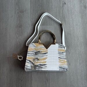 Faux Crocodile Satchel Tote